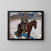 Indien auf Pferd im Schnee - Akseli Gallen-Kallela — gerahmtes Bild an der Wand