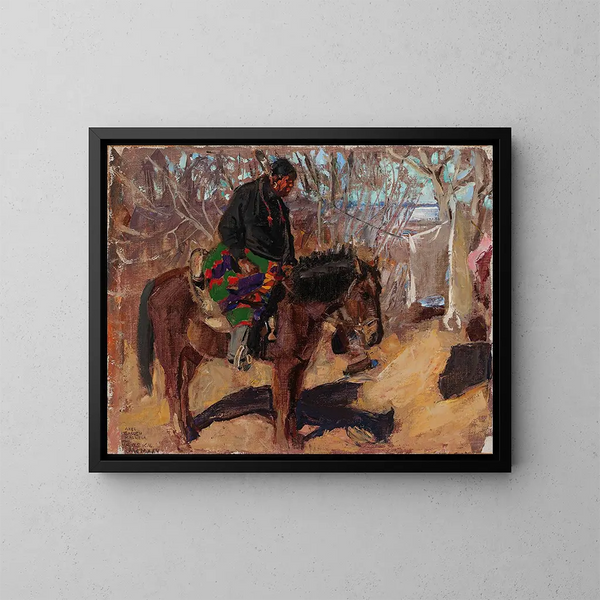 Indien auf Pferd - Akseli Gallen-Kallela — gerahmtes Bild an der Wand