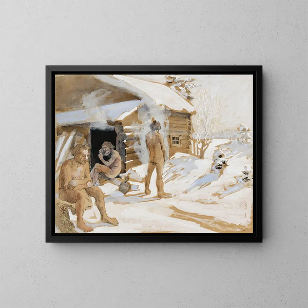 Draußen im Saunabereich - Akseli Gallen-Kallela — gerahmtes Bild an der Wand
