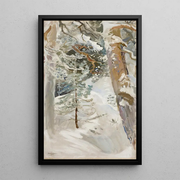 Schneelandschaft - Akseli Gallen-Kallela — gerahmtes Bild an der Wand