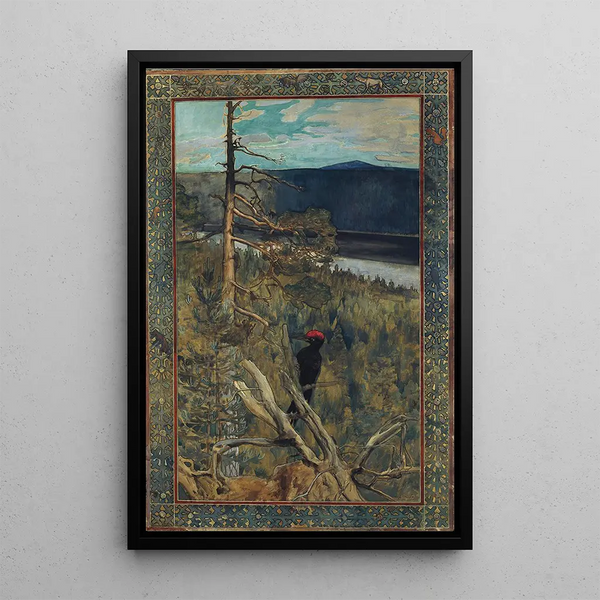 Der große schwarze Gipfel - Akseli Gallen-Kallela — gerahmtes Bild an der Wand