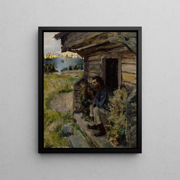 Abendliche Ruhe - Akseli Gallen-Kallela — gerahmtes Bild an der Wand