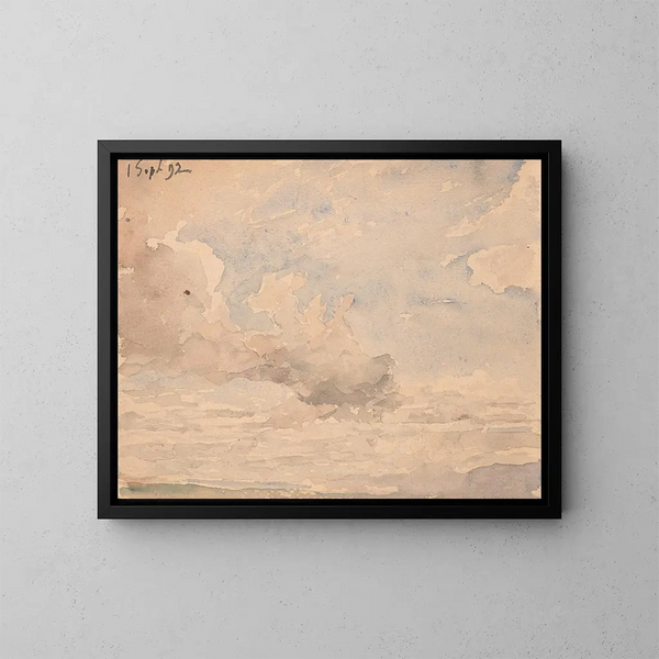 Ansicht nach Nordosten des Neuenburgersees von Ins - Albert Anker — gerahmtes Bild an der Wand