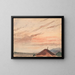 Aussicht auf ein Hausdach in Richtung Nordosten des Neuenburgersees bei Sonnenuntergang - Albert Anker — gerahmtes Bild an der Wand