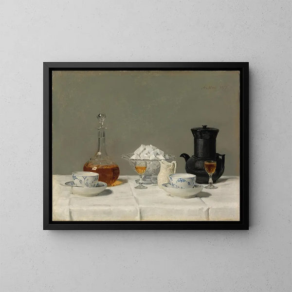 Stillleben mit Kaffee - Albert Anker — gerahmtes Bild an der Wand
