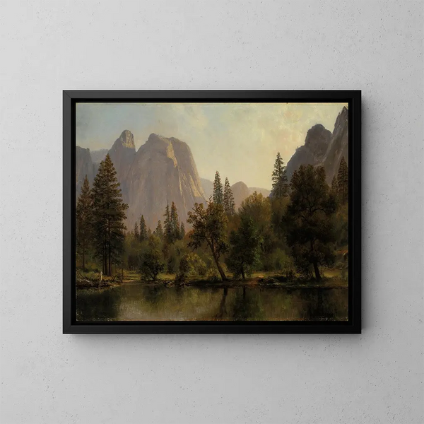 Rochers de la cathédrale, vallée de Yosemite - Albert Bierstadt — gerahmtes Bild an der Wand
