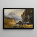 Indischen Jägern mit Speer - Albert Bierstadt — gerahmtes Bild an der Wand