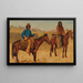 Trapper und indianischer Führer auf Pferd - Albert Bierstadt — gerahmtes Bild an der Wand