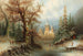 romantisches Winterlandschaft mit Eisläufern in der Nähe eines Schlosses - Albert Bredow — Ansicht des Kunstwerks