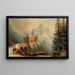 Winterlandschaft mit Schloss in den Bergen - Albert Bredow — gerahmtes Bild an der Wand