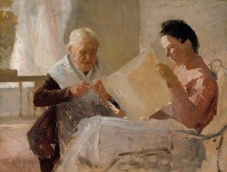 Annie Edelfelt mit Fredrika Snygg - Albert Edelfelt — Ansicht des Kunstwerks