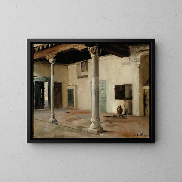 Innenhof in Toledo - Albert Edelfelt — gerahmtes Bild an der Wand