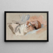 Kinder schlafendes Gemälde, Skizze für das Gemälde Weihnachtsmorgen - Albert Edelfelt — gerahmtes Bild an der Wand