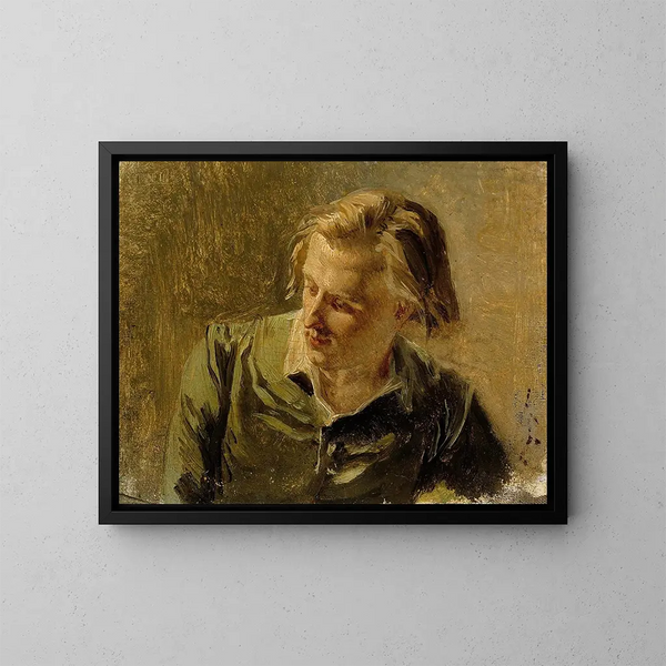 Portrait eines jungen Mannes - Albert Edelfelt — gerahmtes Bild an der Wand