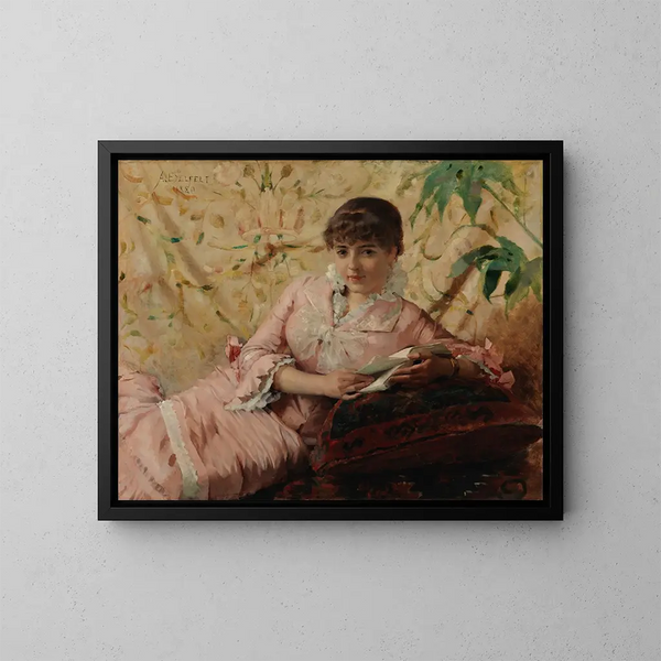 Lesung in Paris - Albert Edelfelt — gerahmtes Bild an der Wand