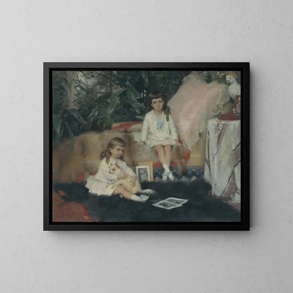 Die großen Uhus Boris und Kirill Vladimirovitch Kinder - Albert Edelfelt — gerahmtes Bild an der Wand