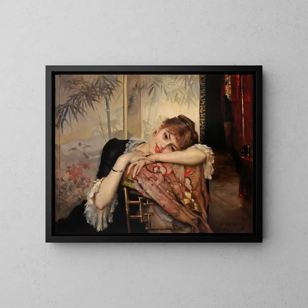 La Parisienne Virginie - Albert Edelfelt — gerahmtes Bild an der Wand