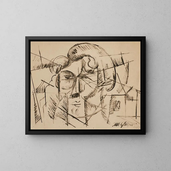 Kopf eines Mannes - Albert Gleizes — gerahmtes Bild an der Wand