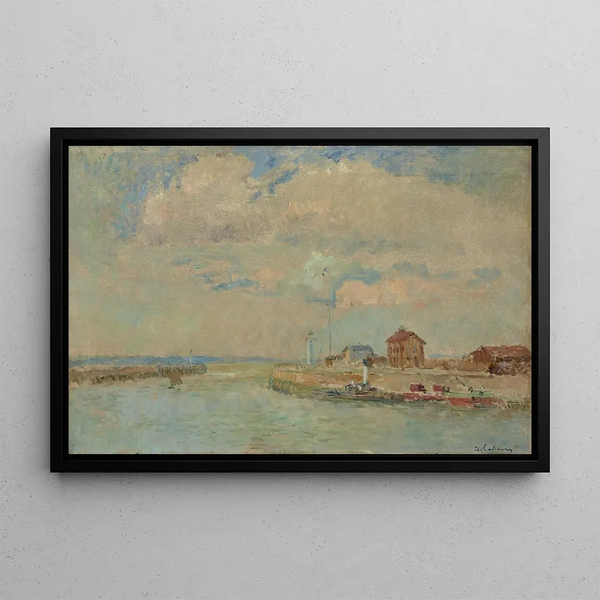 Eingang des Hafens - Albert Lebourg — gerahmtes Bild an der Wand