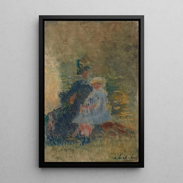 Reproduktion des Gemäldes La Mère et l'enfant sur un banc - Albert Lebourg