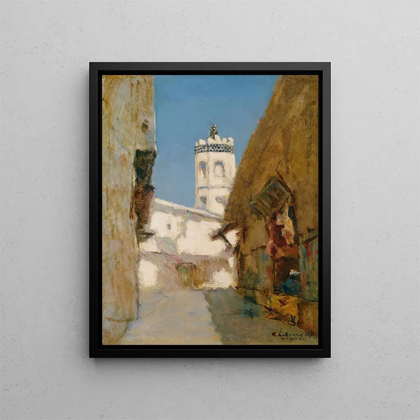 La Rue des Blondeurs, Alger - Albert Lebourg — gerahmtes Bild an der Wand