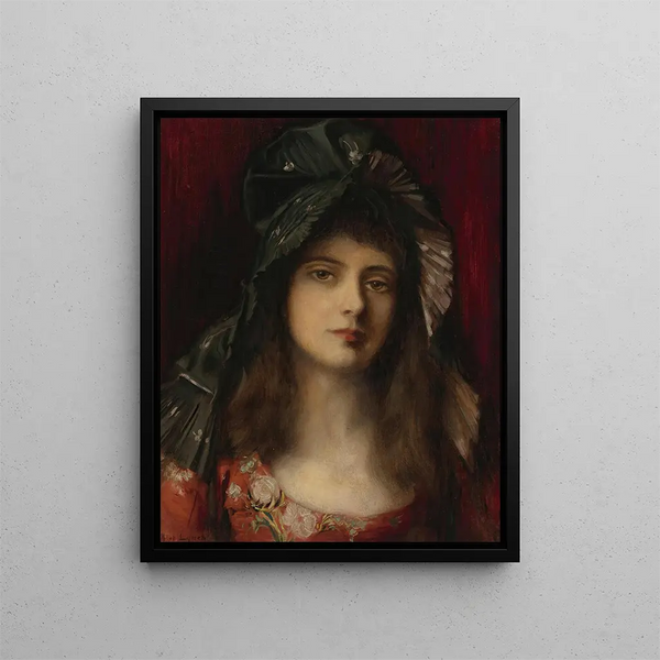 Der grüne Hut - Albert Lynch — gerahmtes Bild an der Wand