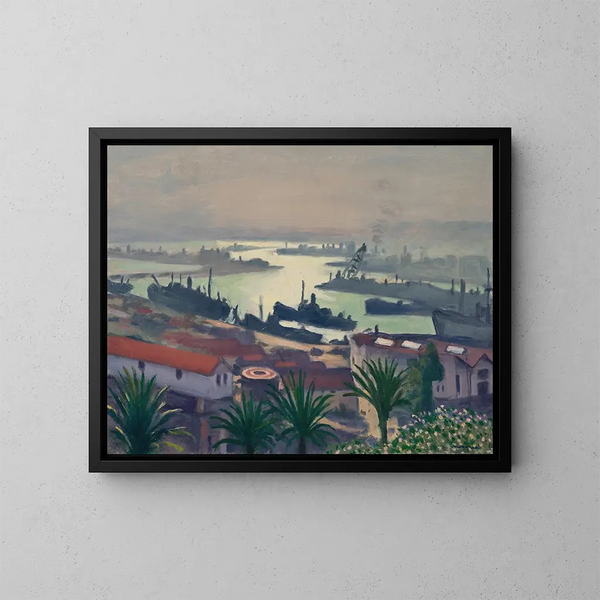 Alger, dunkle Zeit am Hafen von Agha - Albert Marquet — gerahmtes Bild an der Wand