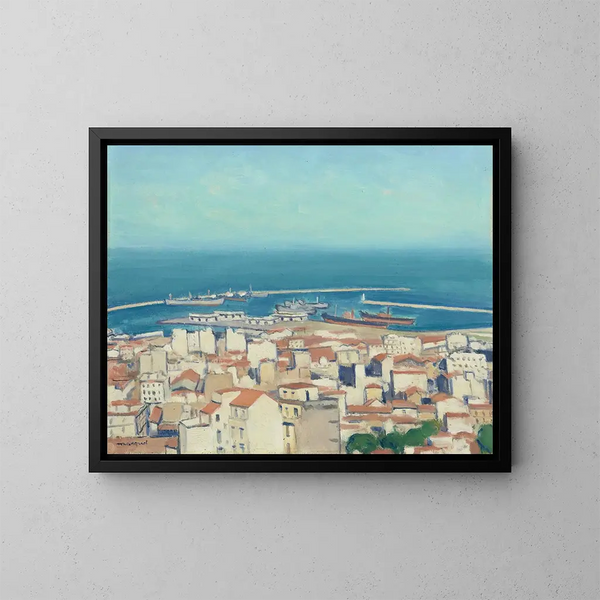 Alger, Blick auf die Stadt und den Hafen - Albert Marquet — gerahmtes Bild an der Wand