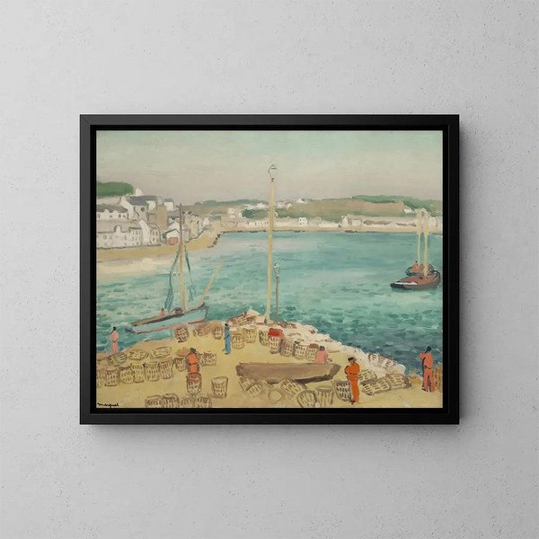 Audierne und die Fässer - Albert Marquet — gerahmtes Bild an der Wand