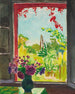 Blumenstrauß auf einem Tisch vor dem Fenster in Méricourt - Albert Marquet — Ansicht des Kunstwerks