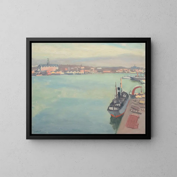 Das Hafen von Stockholm am Frühlingmorgen - Albert Marquet — gerahmtes Bild an der Wand