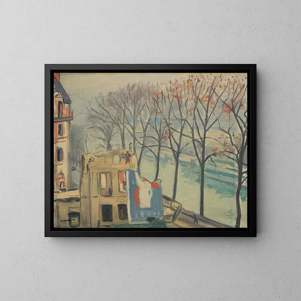 Maisons en démolition, quai de Conti, Paris - Albert Marquet — gerahmtes Bild an der Wand