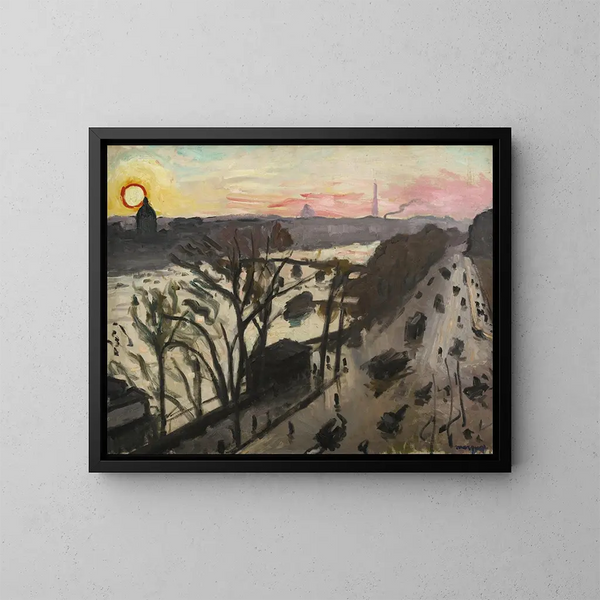 Paris, quai du Louvre, soleil d'hiver - Albert Marquet — gerahmtes Bild an der Wand