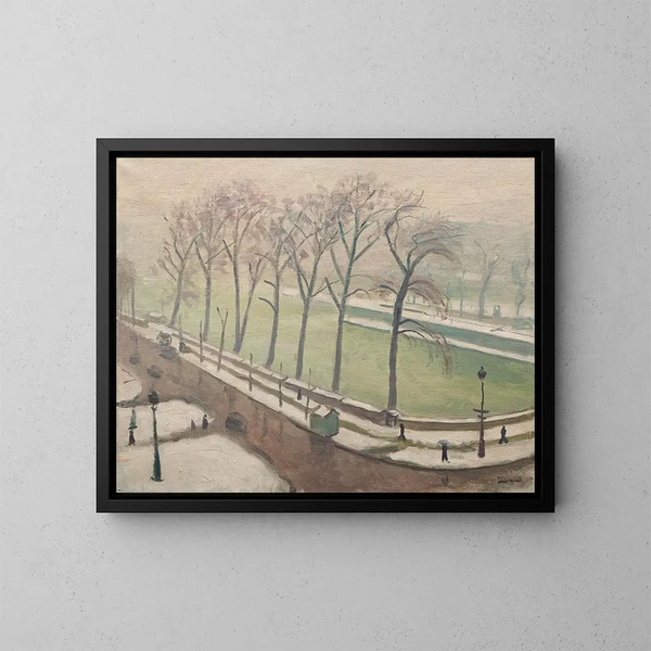 Pont Neuf unter Schnee - Albert Marquet — gerahmtes Bild an der Wand