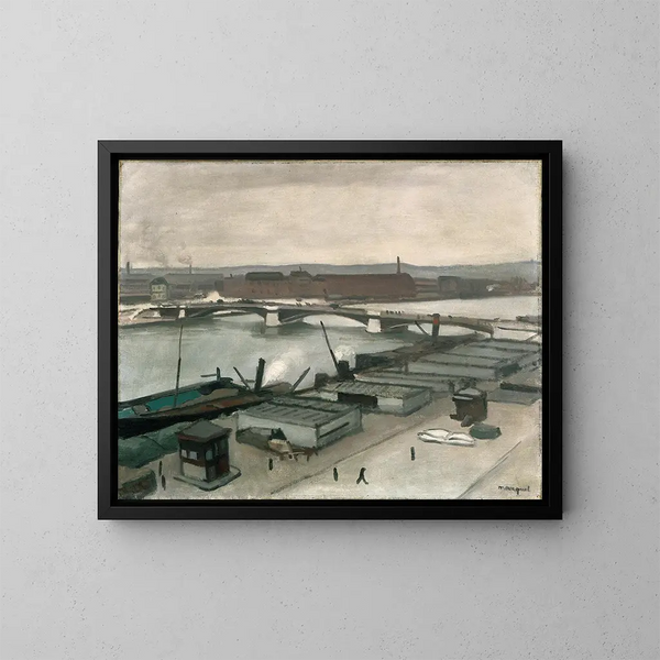 Die Kais an der Seine in Rouen - Albert Marquet — gerahmtes Bild an der Wand