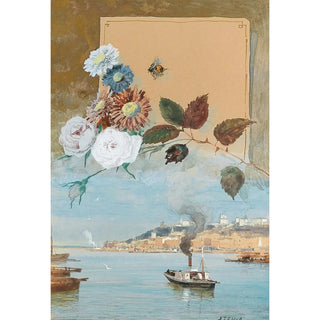 Albert Nikolaevich Benois - Design for a menu card with a view of Nizhny Novgorod on the River Volga.webp