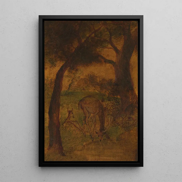 Reproduktion des Gemäldes Ein Hirsch beim Trinken - Albert Pinkham Ryder