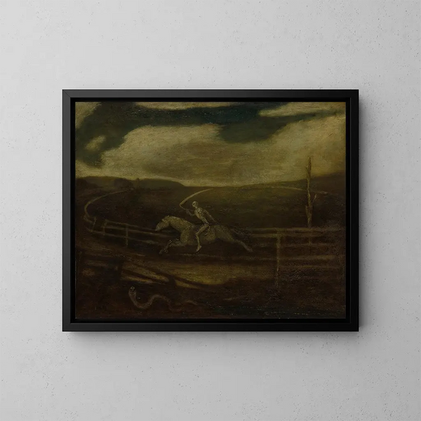 Die Rennfahrt des Todes auf einem blassen Pferd - Albert Pinkham Ryder — gerahmtes Bild an der Wand