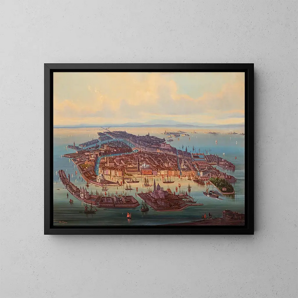 Eine Panoramaansicht von Venedig - Albert Rieger — gerahmtes Bild an der Wand