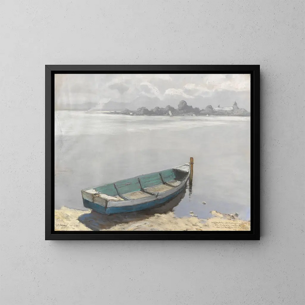 Blick auf die Fraueninsel am Chiemsee - Albert Stagura — gerahmtes Bild an der Wand