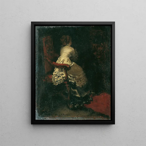 Dame in einem Sessel - Albert von Keller — gerahmtes Bild an der Wand