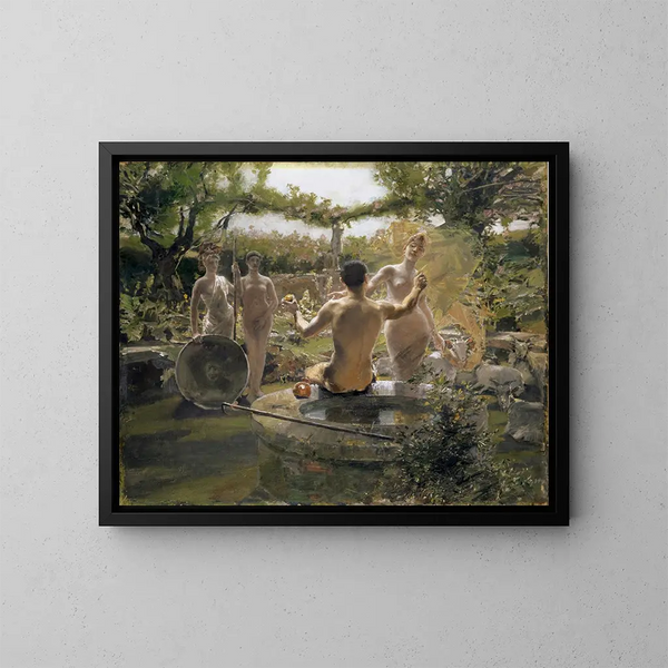 Der Urteil des Paris - Albert von Keller — gerahmtes Bild an der Wand