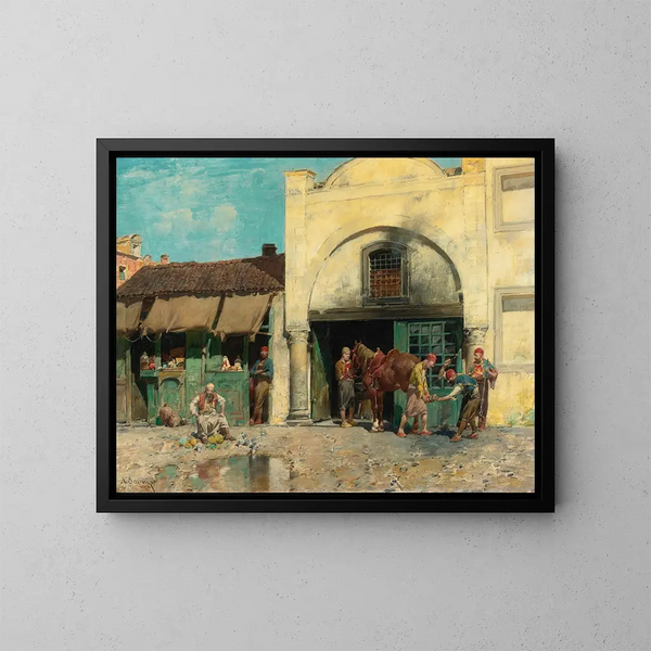 Die Schmiede - Alberto Pasini — gerahmtes Bild an der Wand