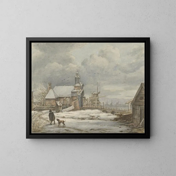 Ansicht des Haarlemmer-Tors in Amsterdam - Albertus Brondgeest — gerahmtes Bild an der Wand