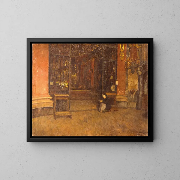 Innenansicht der Kirche St. Johannes in München - Albin Egger-Lienz — gerahmtes Bild an der Wand