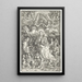Die Jungfrau umgeben von zahlreichen Engeln - Albrecht Dürer — gerahmtes Bild an der Wand