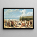 Sommerszene am Strand - Alcide Théophile Robaudi — gerahmtes Bild an der Wand