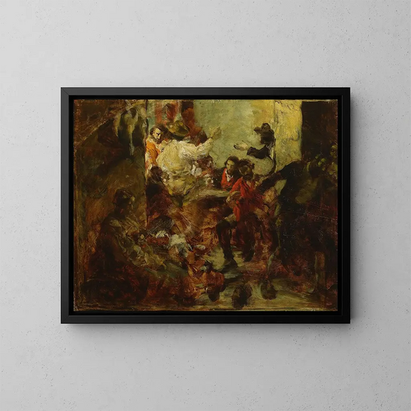 Skizze einer Taverne in Rom - Aleksander Gierymski — gerahmtes Bild an der Wand