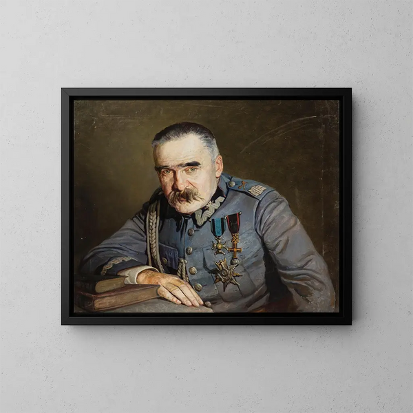 Portrait von Józef Piłsudski - Aleksander Krawczyk — gerahmtes Bild an der Wand