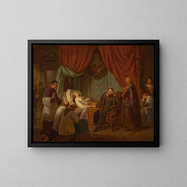Tod von Barbara Radziwiłł - Aleksander Lesser — gerahmtes Bild an der Wand